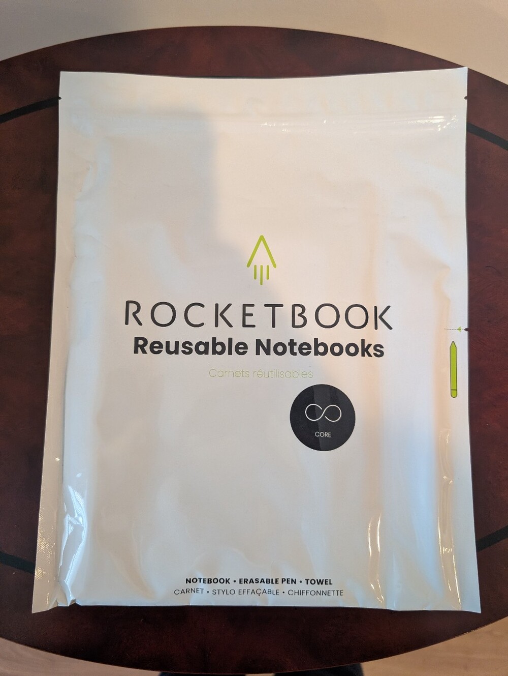 Rocketbook Core Executive Reusable Notebook, Black, Modern Solid, School
